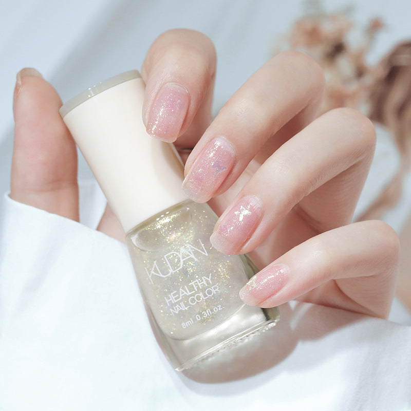 KUDAN HEALTHY NAIL COLOR น้ำยาทาเล็บสีสันสดใสสำหรับหน้าร้อน ฟอกสีเล็บให้ขาว เรียบเนียน ไม่ต้องอบ ไม่ลอก สีทาเล็บใส น้ำมันพื้นฐานสีนู้ด (379)