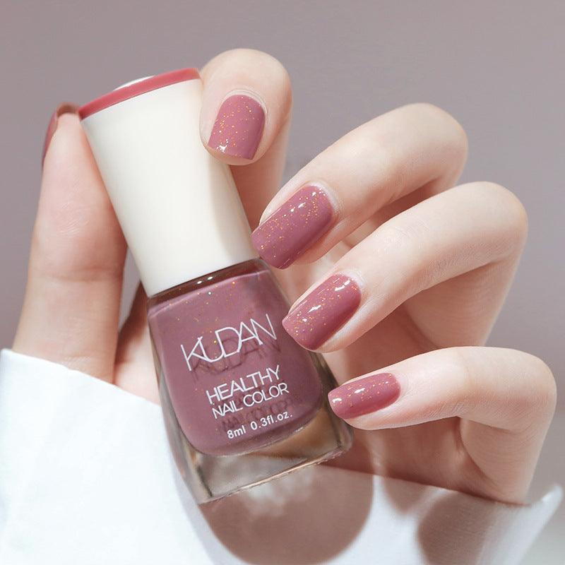 KUDAN HEALTHY NAIL COLOR ທາເລັບ: ເປັນເງົາ, ບໍ່ຕ້ອງອົບ, ບໍ່ປອກເປືອກ, ເຮັດໃຫ້ຜິວຫນັງເບິ່ງຂາວຂຶ້ນ（383）