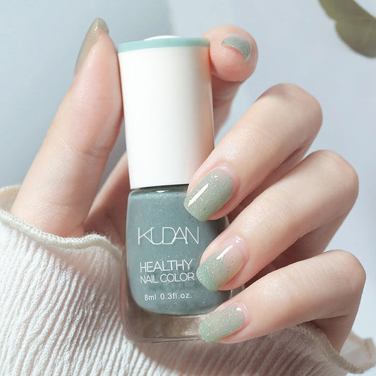 KUDAN HEALTHY NAIL COLOR น้ำยาทาเล็บสีสันสดใสสำหรับหน้าร้อน ฟอกสีเล็บให้ขาว เรียบเนียน ไม่ต้องอบ ไม่ลอก สีทาเล็บใส น้ำมันพื้นฐานสีนู้ด (386)